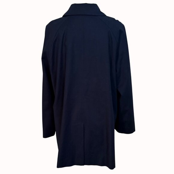 Jones New York Swing Trench Pea Coat Size L Stretch Retro Style Gold Tone Buckle - Picture 2 of 16